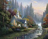 Forest Chapel by Thomas Kinkade